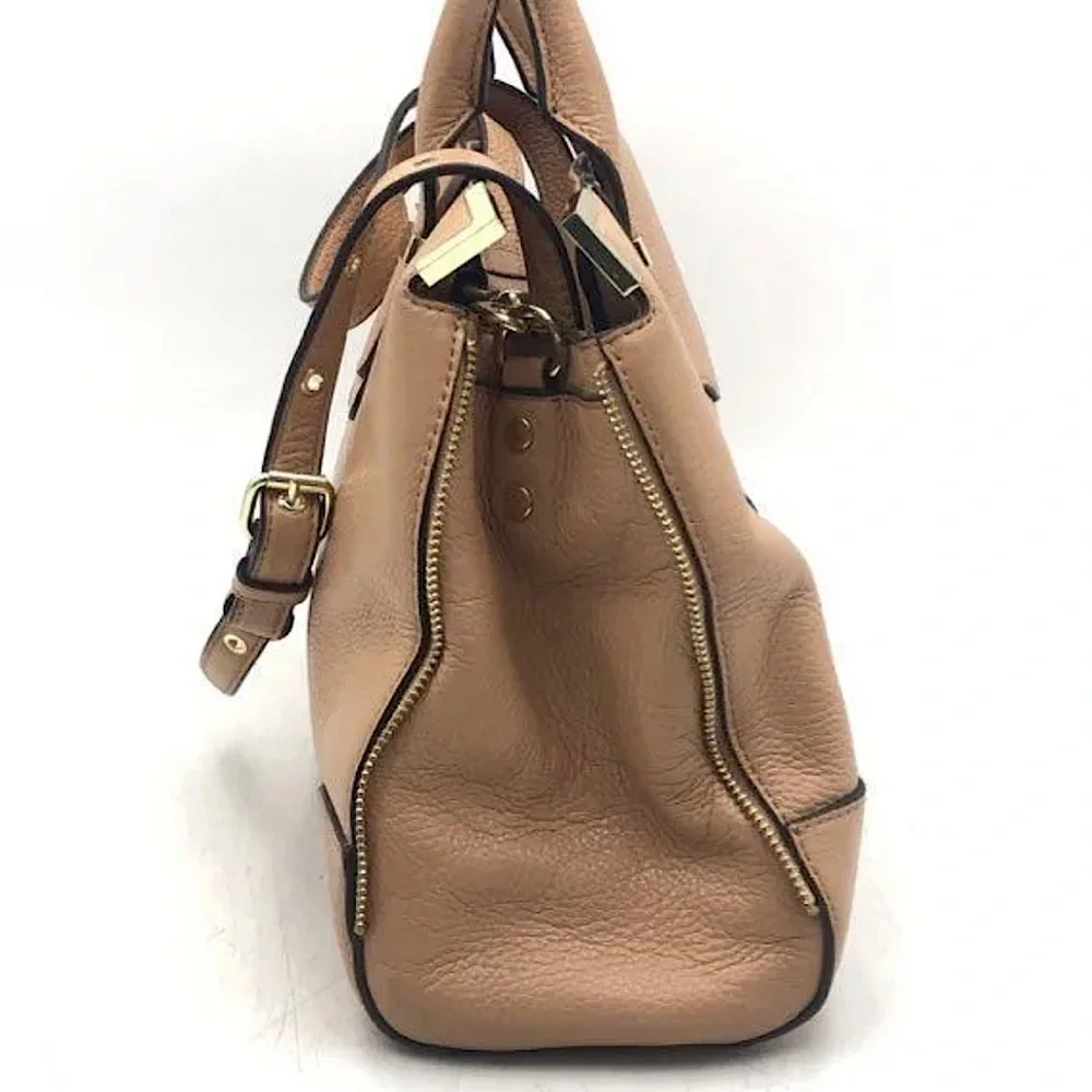 Rebecca Minkoff Peach Tan Pebbled Leather Satchel Bag Purse 🌺🌺 - Picture 4 of 15